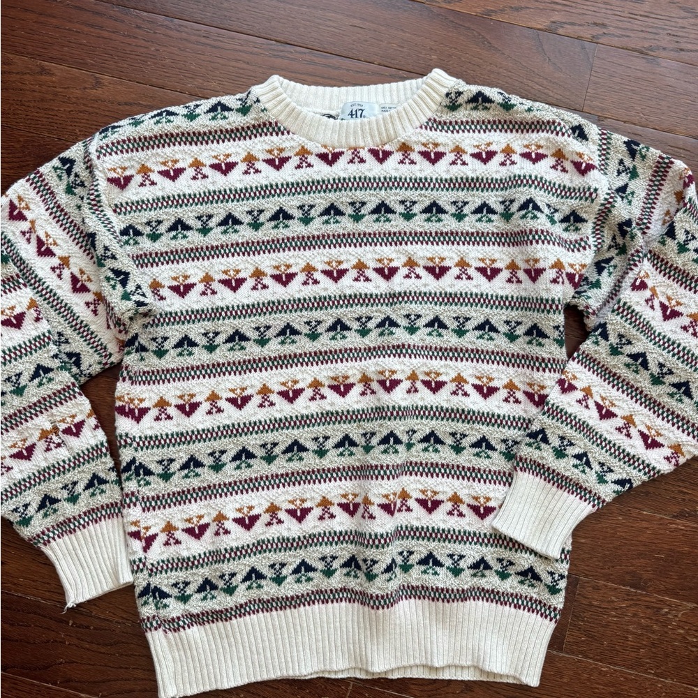 Van Heusen Multicolor Patterned Crewneck Sweater
